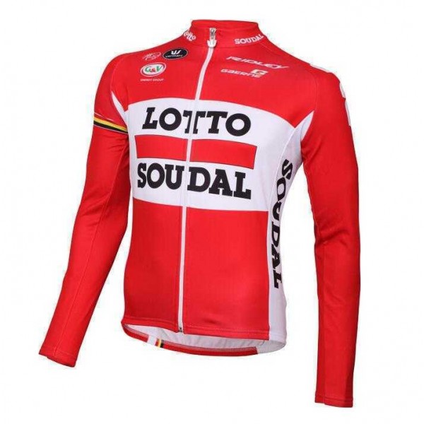 2016 LOTTO SOUDAL Wielershirt Lange Mouw Vliezen Rood