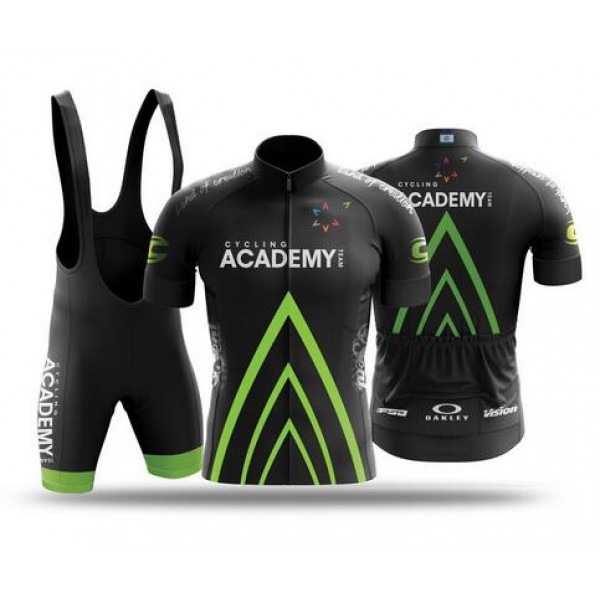 ISRAEL CYCLING ACADEMY Zwart Fietskleding Set Fietsshirt Korte Mouwen+Koersbroek Kort Bib