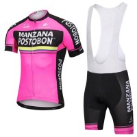 2018 MANZANA POSTOBON Fietskleding Set Wielershirt Korte Mouw+Korte Fietsbroeken Bib 2018 MANZANA POSTOBON Fietskleding Set Wielershirt Korte Mouw+Korte Fietsbroeken Bib