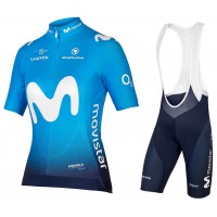 MOVISTAR TEAM 2018 Dame Fietskleding Set Wielershirt Korte Mouw+Korte Fietsbroeken Bib
