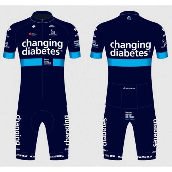 Novo Nordisk 2018 Fietskleding Set Fietsshirt Korte Mouwen+Koersbroek Kort Bib