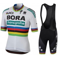 BORA- Hansgrohe World Champion Team 2018 Fietskleding Set Wielershirt Korte Mouw+Korte Fietsbroeken Bib