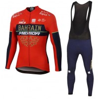 Bahrain Merida 2018 Fietskleding Set Wielershirt Lange Mouw+Lange Fietsbroeken Bib Bahrain Merida 2018 Fietskleding Set Wielershirt Lange Mouw+Lange Fietsbroeken Bib