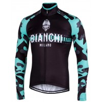 BIANCHI MILANO Brennero Zwart/Celeste Wielershirt Lange Mouw
