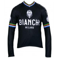 BIANCHI MILANO LEGGENDA Campione Del Mondo Zwart Wielershirt Lange Mouw