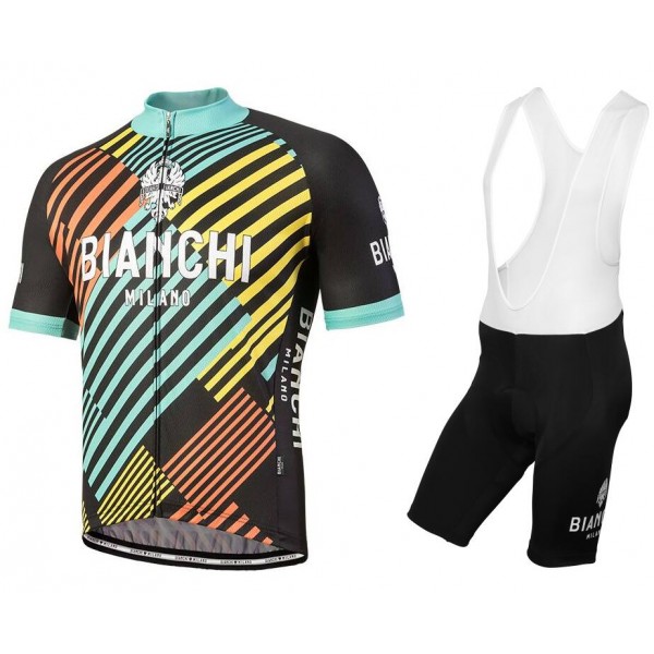 Bianchi Milano Soara Fietskleding Set Wielershirt Korte Mouwen+Korte Fietsbroeken Bib