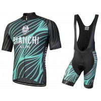 Bianchi Milano Caina Blue Fietskleding Set Wielershirt Korte Mouwen+Korte Fietsbroeken Bib Bianchi Milano Caina Blue Fietskleding Set Wielershirt Korte Mouwen+Korte Fietsbroeken Bib