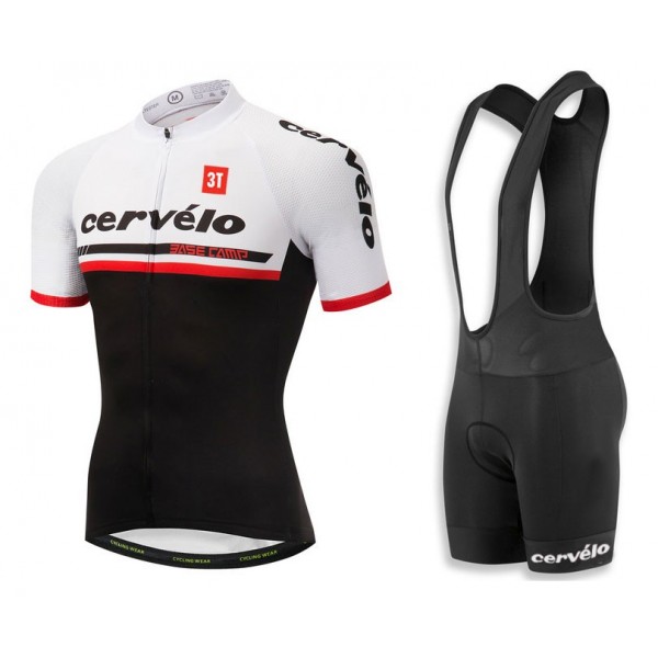 2018 Cervelo 3T Wit Fietskleding Set Wielershirt Korte Mouw+Korte Fietsbroeken Bib