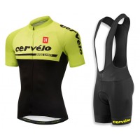 2018 Cervelo 3T Geel Fietskleding Set Wielershirt Korte Mouw+Korte Fietsbroeken Bib 2018 Cervelo 3T Geel Fietskleding Set Wielershirt Korte Mouw+Korte Fietsbroeken Bib