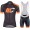 Cipollini Easy Zwart Oranje Fietskleding Set Wielershirt Korte Mouw+Korte Fietsbroeken Bib