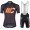 Cipollini Prestige Zwart Oranje Fietskleding Set Wielershirt Korte Mouw+Korte Fietsbroeken Bib