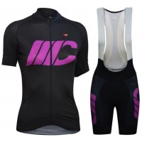 Cipollini Prestige Dames Black Violet Fietskleding Set Wielershirt Korte Mouw+Korte Fietsbroeken Bib