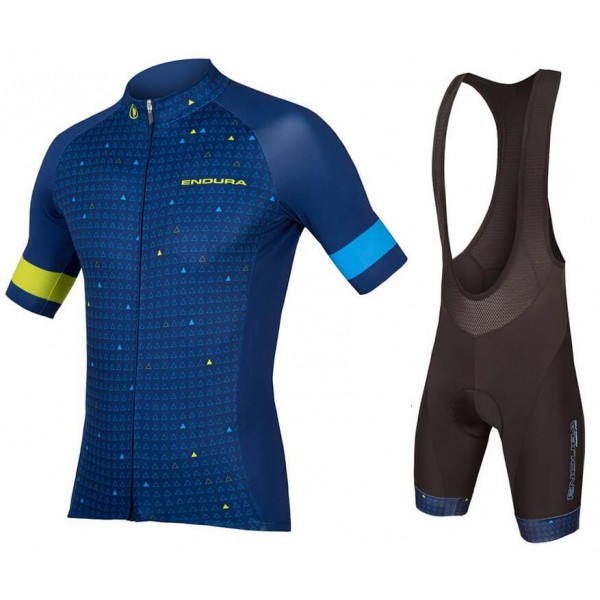 ENDURA Graphics Triangulate Fietskleding Set Wielershirt Korte Mouw+Korte Fietsbroeken Bib