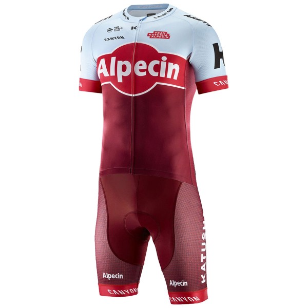 2018 Katusha Alpecin Fietskleding Set Wielershirt Korte Mouw+Korte Fietsbroeken