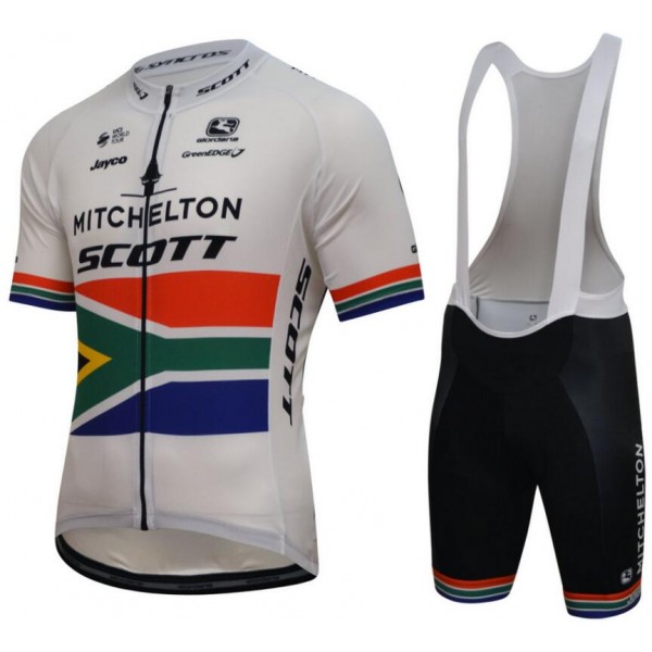 Mitchelton Scott 2018-South Africa Champion Fietskleding Set Wielershirt Korte Mouw+Korte Fietsbroeken Bib