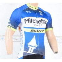 Mitchelton Scott 2018 Blauw Wielershirt Korte Mouw Mitchelton Scott 2018 Blauw Wielershirt Korte Mouw