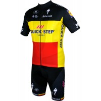 Quick Step Floors Belgium Champion 2018 Fietskleding Set Wielershirt Korte Mouw+Korte Fietsbroeken Bib Quick Step Floors Belgium Champion 2018 Fietskleding Set Wielershirt Korte Mouw+Korte Fietsbroeken Bib