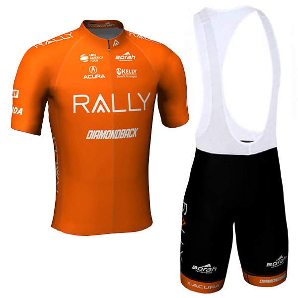 2018 RALLY Fietskleding Set Wielershirt Korte Mouw+Korte Fietsbroeken Bib