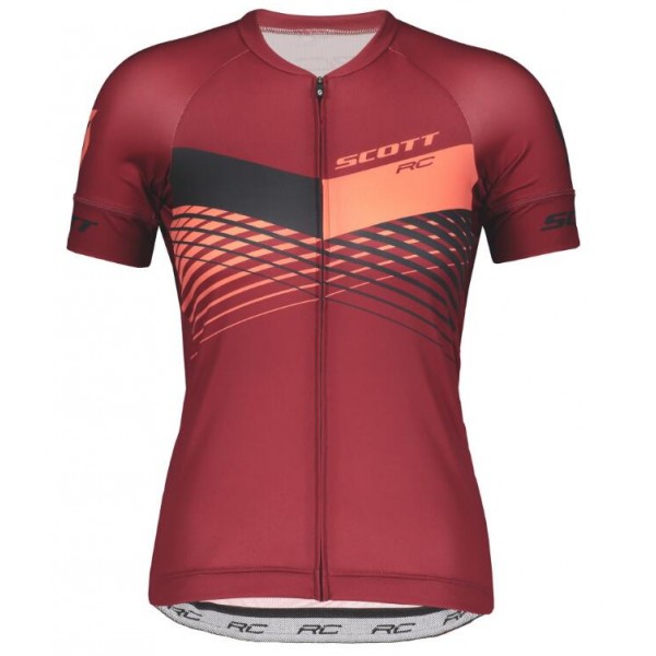 Scott RC PRO Dames Wielershirt Korte Mouw Merlot Red/Camellia Pink