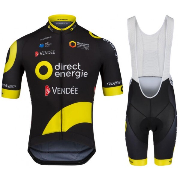 TEAM DIRECT ENERGIE 2018 Fietskleding Set Wielershirt Korte Mouw+Korte Fietsbroeken Bib