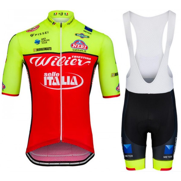 Wilier Triestina-Selle Italia 2018 Fietskleding Set Wielershirt Korte Mouw+Korte Fietsbroeken Bib