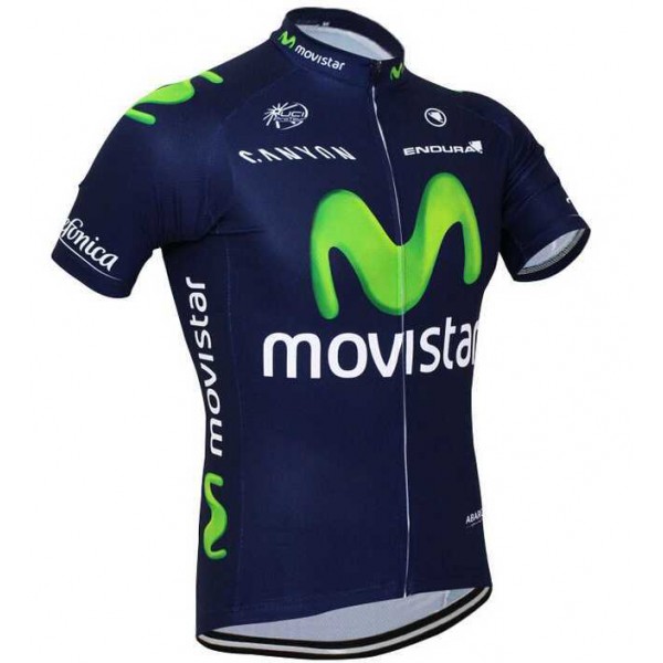 2015 Movistar Wielershirt Met Korte Mouwen