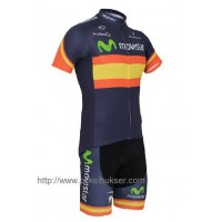 Movistar Teams Spagna Wielerkleding Set Set Wielershirts Korte Mouw+Fietsbroek
