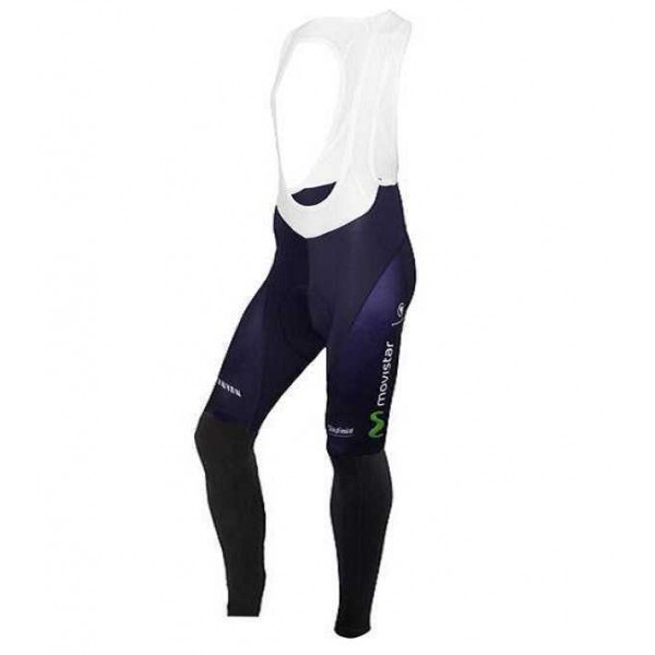 2016 Movistar Lange Fietsbroek Bib Vliezen Blauw Wit