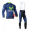 Movistar 2014 Wielerkleding Set Wielershirt Lange Mouwen+Lange Fietsbroeken Bib Blauw Zwart