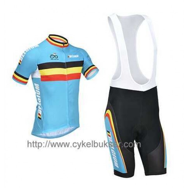 Nazionale Belga Teams Fietskleding Set Fietsshirt Met Korte Mouwen+Korte Koersbroek