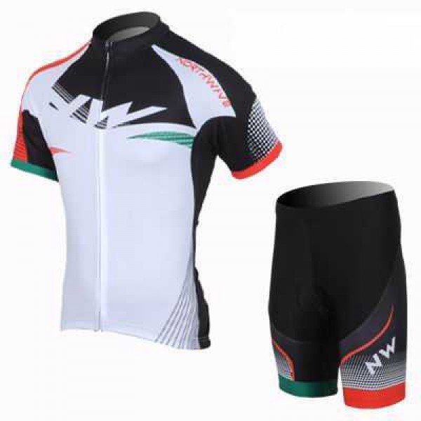 2013 Northwave Wielerkleding Set Wielershirts Korte Mouw+Fietsbroekje Wit Rood