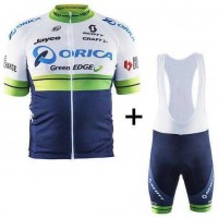 2016 ORICA GreenEDGE Fietskleding Set Fietsshirt Met Korte Mouwen+Korte Koersbroek Blauw Wit Zwart 2016 ORICA GreenEDGE Fietskleding Set Fietsshirt Met Korte Mouwen+Korte Koersbroek Blauw Wit Zwart