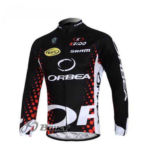 Orbea Pro Team Wielershirts Lange Mouwen Zwart Rood