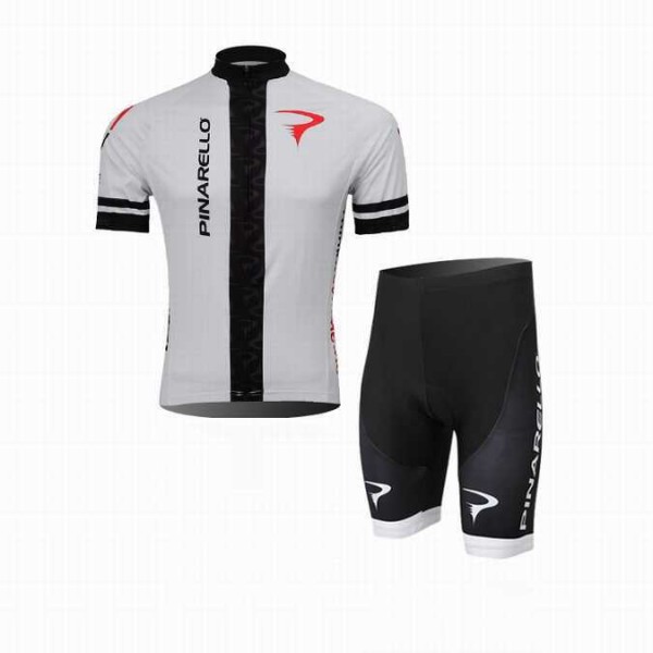 2014 Pinarello Wielerkleding Set Set Wielershirts Korte Mouw+Fietsbroek Zwart Wit