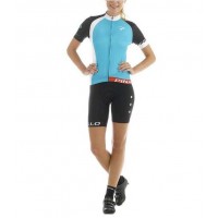 2016 Pinarello Fietskleding Wielershirt Korte+Korte Fietsbroeken Blauw Vrouw