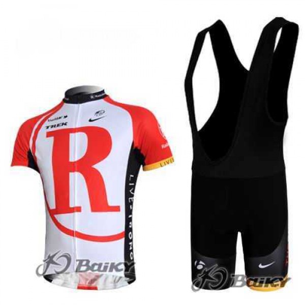 RidioShack Trek Pro Team Fietskleding Set Fietsshirt Met Korte Mouwen+Korte Koersbroek Rood Wit