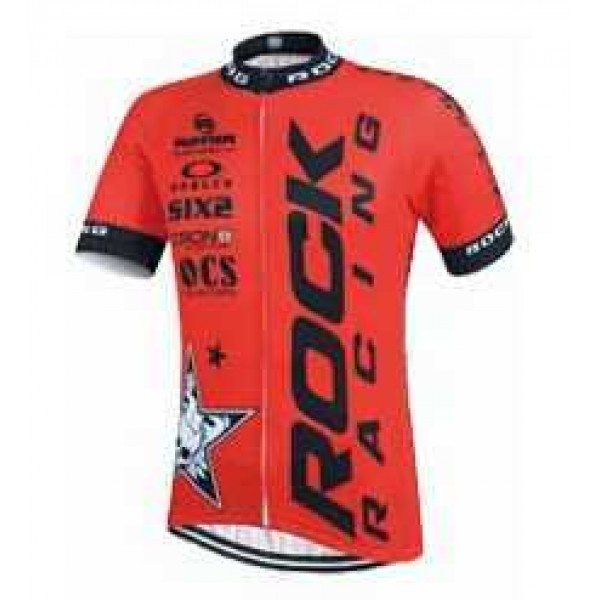 2015 Rock Racing Rood Wielershirt Met Korte Mouwen