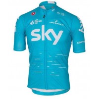 2017 Sky Wielershirt Met Korte Mouwen Blauw