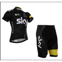 2015 Sky Fietskleding Wielershirt Korte Mouw+Fietsbroeken 2015 Sky Fietskleding Wielershirt Korte Mouw+Fietsbroeken