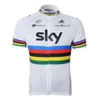 2013 Teams Sky UCI Outlet Wielershirt Met Korte Mouwen Wit