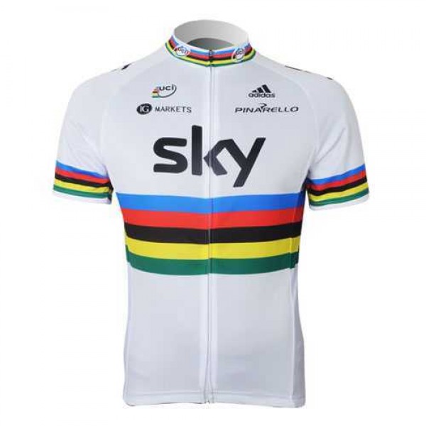 2013 Teams Sky UCI Outlet Wielershirt Met Korte Mouwen Wit