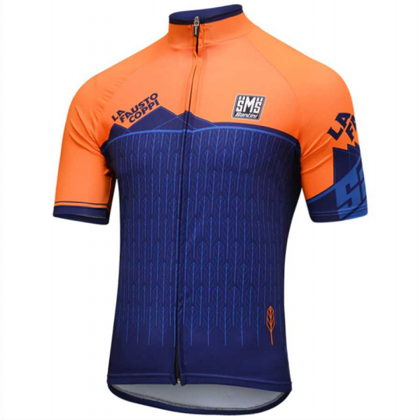 2016 Wielershirt Met Korte Mouwen Blauw Oranje