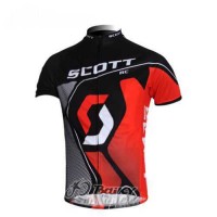 Scott Racing Teams Wielershirt Met Korte Mouwen Zwart Rood Scott Racing Teams Wielershirt Met Korte Mouwen Zwart Rood