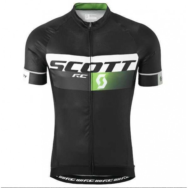 2015 Scott RC Pro Zwart-Groen Wielershirt Met Korte Mouwen