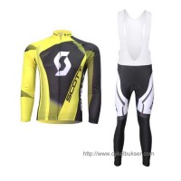 SCOTT RC Pro Wielerkleding Set Wielershirt Lange Mouw+Lange Fietsbroeken Bib Groen Zwart SCOTT RC Pro Wielerkleding Set Wielershirt Lange Mouw+Lange Fietsbroeken Bib Groen Zwart