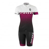 2016-2017 Scott RC Fietskleding Set Fietsshirt Met Korte Mouwen+Korte Koersbroek Purper