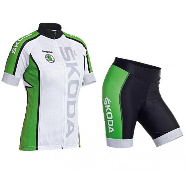 2016 SKODA Wielerkleding Set Wielershirt Korte+Fietsbroek Korte Dames