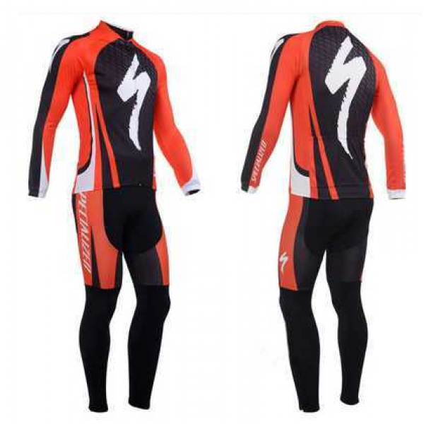 2014 Specialized S-Works Fietskleding Wielershirt Lange Mouw+Lange Fietsbroeken Zwart Rood Wit