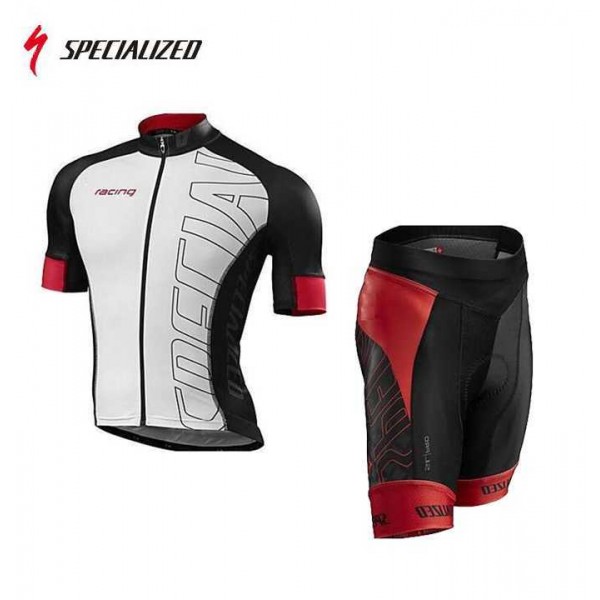 2016 Team Specialized Fietskleding Wielershirt Korte Mouwen+Fietsbroek Korte Rood Zwart Wit