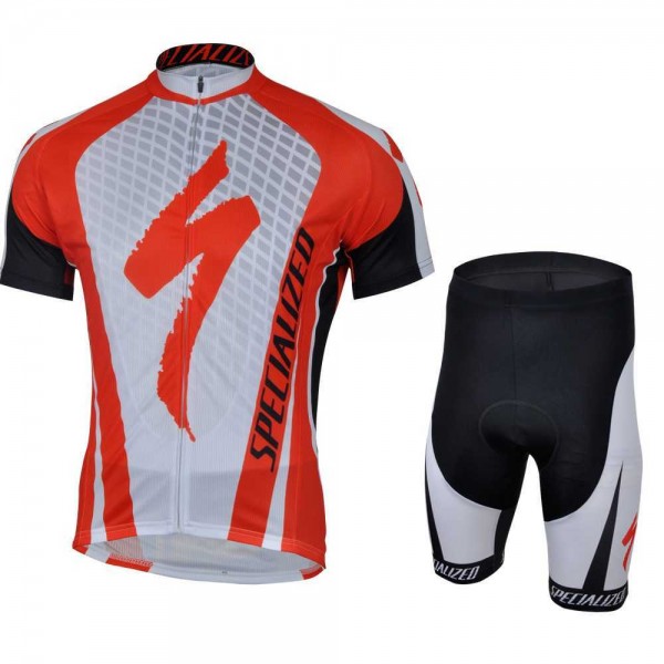 2013 Specialized Fietskleding Wielershirts Korte Mouw+Fietsbroekje Wit Rood Zwart